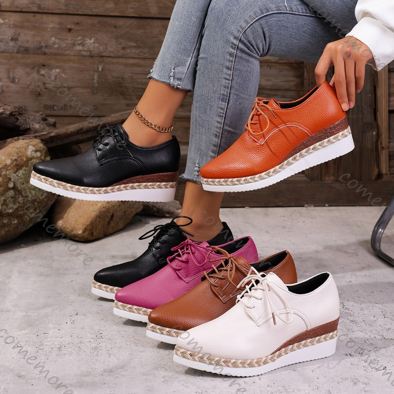 Leather Lace-Up Women's Wedge  - Oxford Lace Up Women 评论和价格