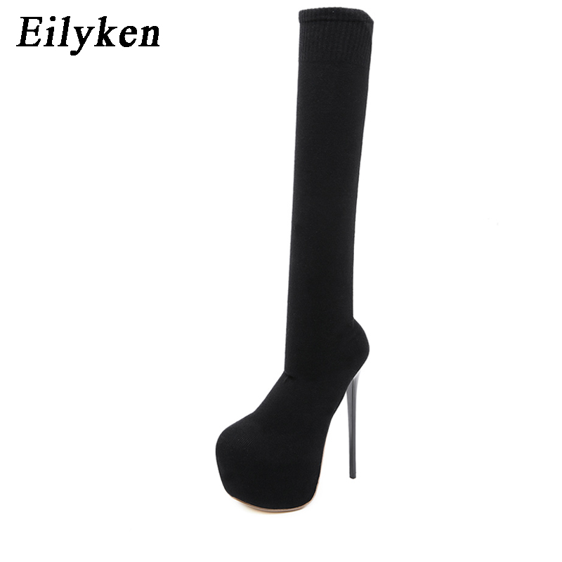 Eilyken 17CM Platform Heels Wo - Sock Boot Women 评论和价格