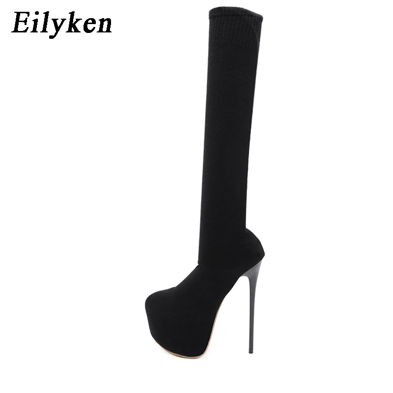 Eilyken 17CM Platform Heels Wo - Sock Boot Women 评论和价格