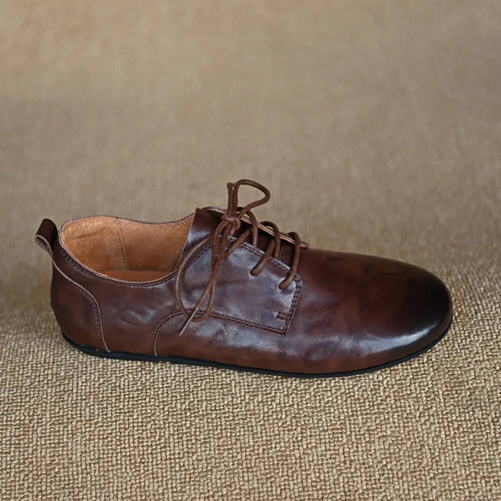 Women's cow leather lace-up fl - Oxford Lace Up Women 评论和价格