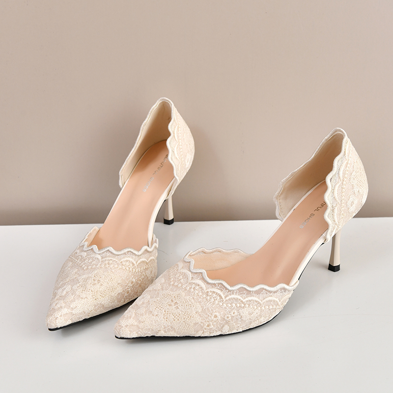 Lace Pointed Toe High Heels Wo - Women'S Shoes Quality 评论和价格