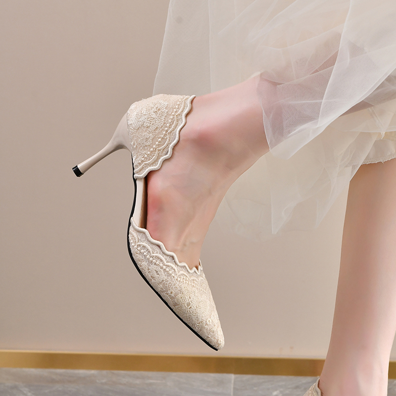 Lace Pointed Toe High Heels Wo - Women'S Shoes Quality 评论和价格