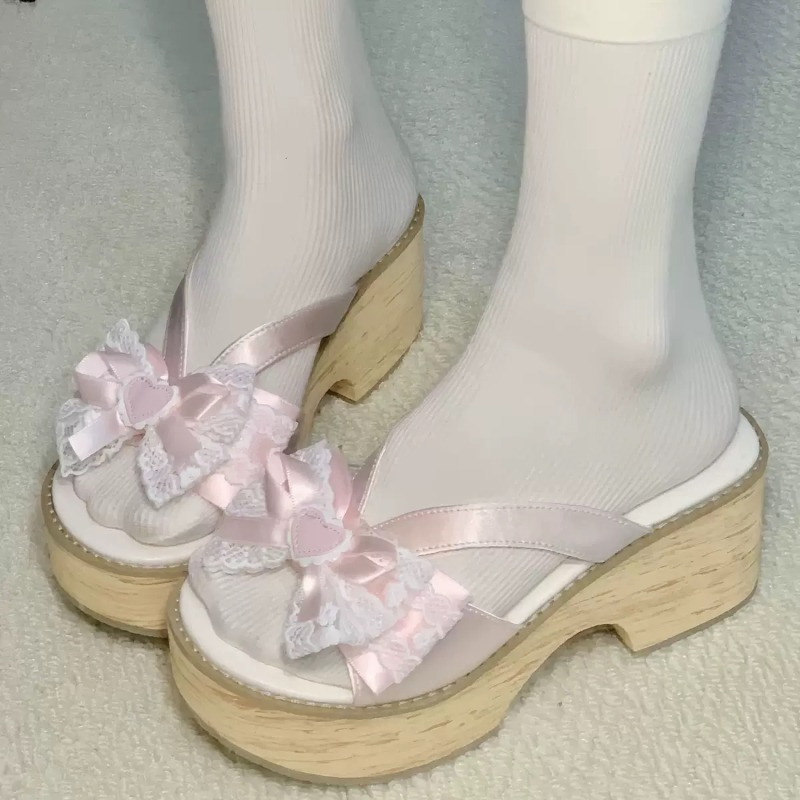 Sweet Bow Wood Grain Thick Bot - Women'S Shoes Quality 评论和价格