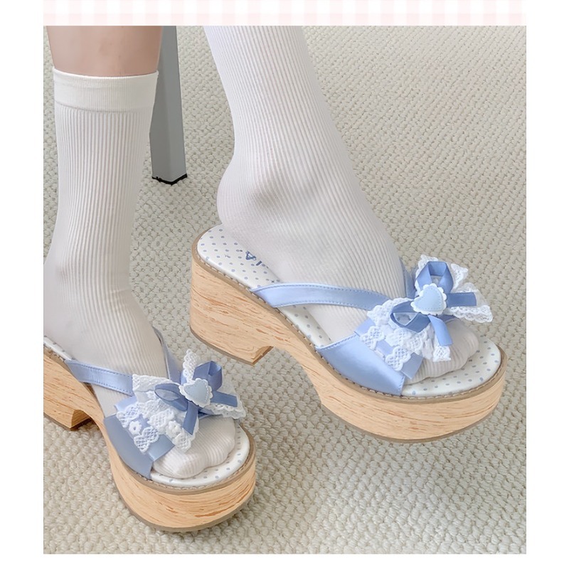 Sweet Bow Wood Grain Thick Bot - Women'S Shoes Quality 评论和价格