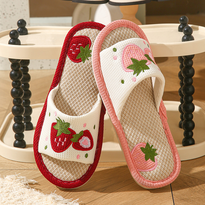 Strawberry Linen Women Slipper - Mule Slip On 评论和价格