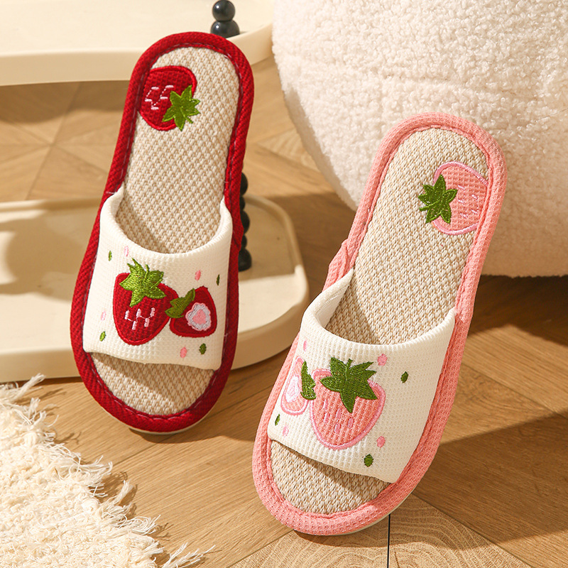 Strawberry Linen Women Slipper - Mule Slip On 评论和价格
