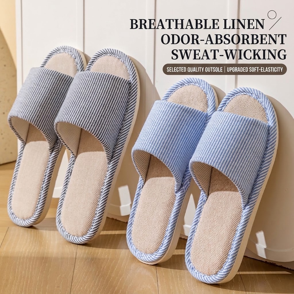 Breathable Flax Linen Slippers - Mule Slip On 评论和价格