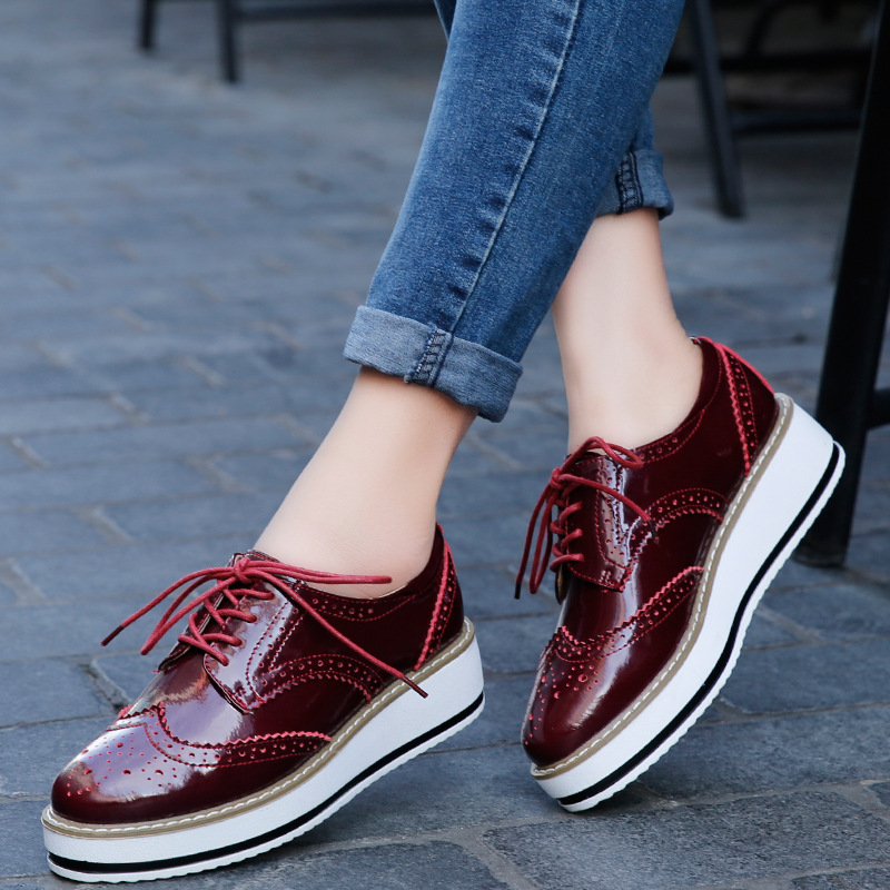 Women Loafers Shoes Leather Th - Oxford Lace Up Women 评论和价格